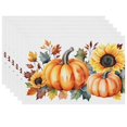 thumbnail image 1 of Fall Vintage Plants Non-Slip Placemat for Dining Table Coffee Table Deco Sunflowers Pumpkins Leaves Heat-Resistant Mats Washable Fade-Resistant Durable Placemats 6PCS 17.7x13 Inches, 1 of 5