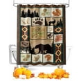 thumbnail image 1 of Fall Vintage Shower Curtain Set ，Waterproof Fabric Shower Curtains Boho Forest Bear Deer Maple Leaves Wood Grain Shower Curtains for Bathroom,Bathroom Decor 36"x72", 1 of 7