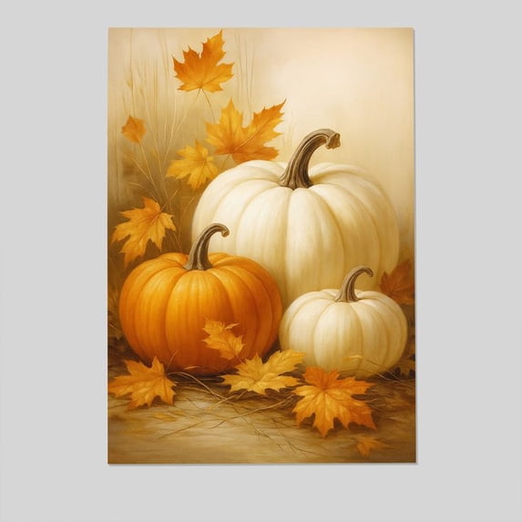 Fall Wall Decor Printable Pumpkin Still Life Painting Poster, One Sheet ...