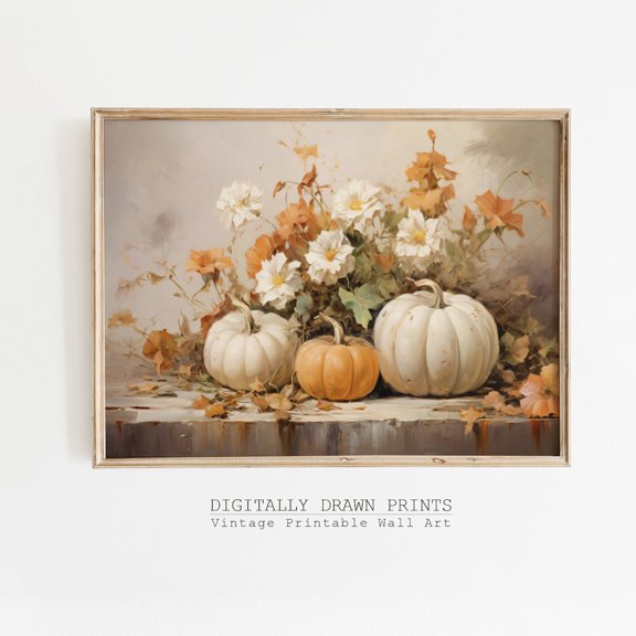Fall Wall Decor Still Life Painting Thanksgiving Rustic Fall Wall Decor