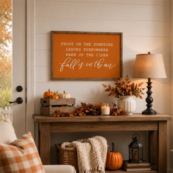 Fall Wall Decor, Wooden Farmhouse Wall Sign, Autumn Home Decor for Living Room, Thanksgiving Decoration, Rustic Seasonal Hanging Sign, 15.7*23.6in