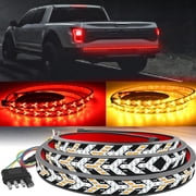 Fall Warning Signal Driving Light Strip, 2025 New Warning Signal Driving Light Strip, Arrow LED Tailgate Light Bar Strip for Truck, Strobe Brake Lights, Running Tail Light Kit