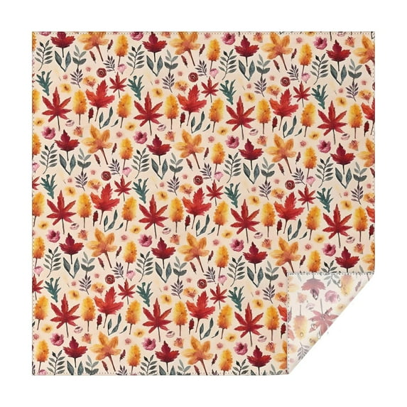 Fall Watercolor Autumn Leaves Pattern Square Tablecloth,Waterproof Square Table Cover,Wipeable Spillproof Washable Table Cover for Home Kitchen Party Decor 42"X42"(107x107cm)