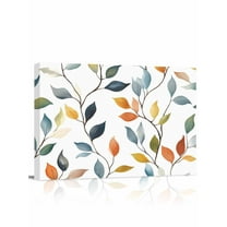 Fall Watercolor Leaf Canvas Print Wall Art Framed Canvas Art Wall Decor Colorful Leaves Pastoral Style Pictures Painting Morden Artwork for Living Room Bedroom, Ready to Hang - 12"x16"