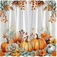 thumbnail image 1 of Fall Watercolor Pumpkin Shower Curtain Autumn Maple Leaves Boho Floral Thanksgiving Harvest Farmhouse Fabric Bathroom Curtain with Hook, 1 of 3