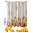 thumbnail image 1 of Fall Watercolor Rustic Floral Daisy Orange Wheat Fox Shower Curtain Set ，Waterproof Fabric Shower Curtains Shower Curtains for Bathroom,Bathroom Decor 72"x78", 1 of 7