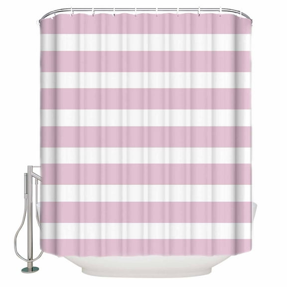 Light Pink Striped Shower Curtain Set ,Waterproof Fabric Shower Curtains Modern Stripe Simple Style Abstract Shower Curtains for Bathroom,Bathroom Decor 54x"78"