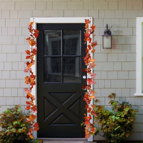 Fall Wedding Decor, 170Cm Artificial Maple Leaf Hanging Garland, Wedding Arch Decor with Included Hooks, Wedding Table Decor for Banquet Setup, Soft Textured Fake Fall Foliage,