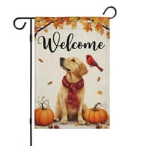 Fall Welcome Dog Fall Garden Flags 12.5"x18" Double Side,Small Yard Flags for Outside,Outdoor Fall Decor,Autumn Funny Garden Flag Yard Decoration