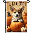 thumbnail image 1 of Fall Welcome Garden Flag 12x18 Inch Double Sided Corgi Pumpkin Autumn Leaf Yard Banner Porch Outdoor Seasonal House Lawn Thanksgiving Decoration for Party Decoration Supplies, 1 of 6