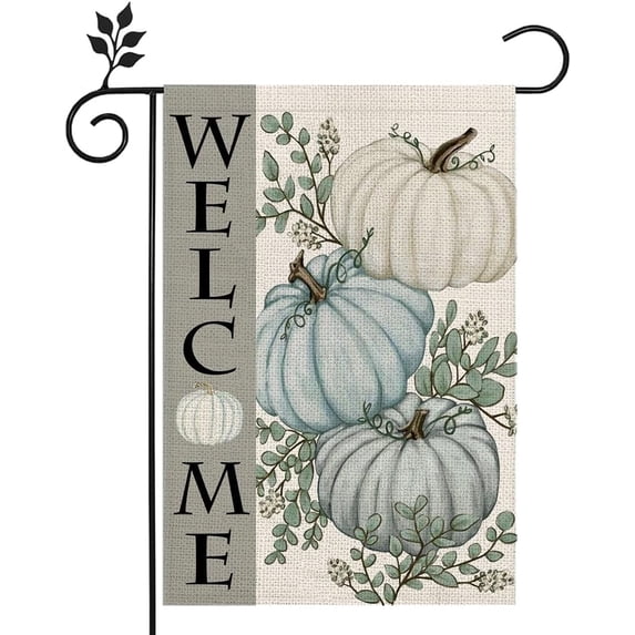 Fall Welcome Garden Flag Pumpkin 12×18 Inch Double Sided Vertical Rustic Farmhouse Yard Seasonal Holiday Outdoor Decor CF235-12