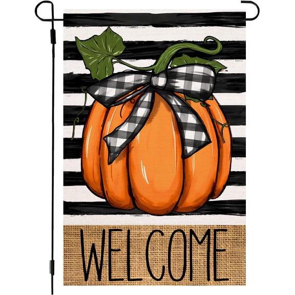 Fall Welcome Maple Leaves Garden Flag 12.5x18 Inch Double Sided for Outside Autumn Welcome Yard Flag Seasonal Holiday Outside Decoration