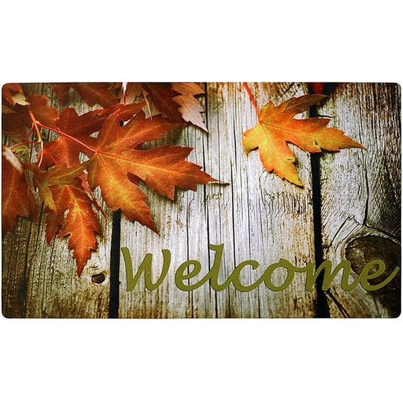 Fall Welcome Mat Maple Leaves Door Mats ative Indoor Outdoor Non Slip Rubber Entryway Rug Autumn Doormat Porch Front for Harvest Thanksiving