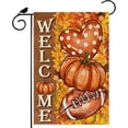 thumbnail image 1 of Fall Welcome Pumpkins Football Love Heart Maple Leaves Autumn Garden Flag Yard Flag 12x18 Inch Double Sided Small Mini Yard Outdoor Outside Farmhouse Holiday Decoration, 1 of 6