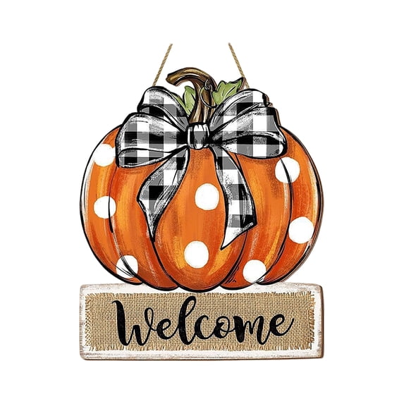 Fall Welcome Sign 12 X 14 Inch Wooden Pumpkin Decor Welcome Sign for Front Porch Fall Front Door Decor Outdoor Fall Decor Thanksgiving Decor for Home Farmhouse Porch Hanging