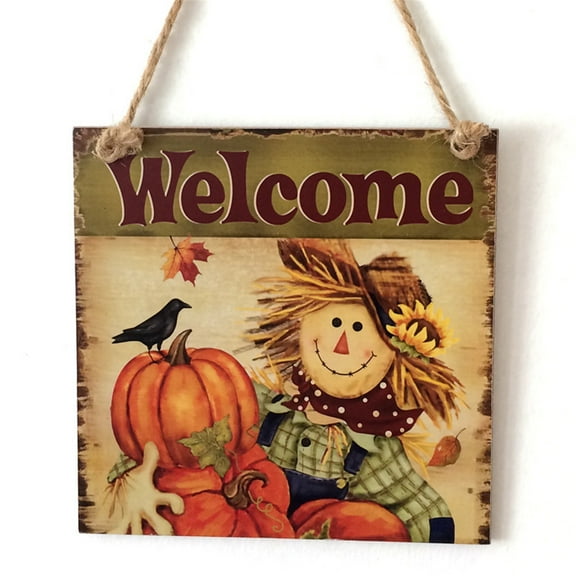 Fall Welcome Sign under $5! Yrmaups Fall Welcome Sign, Vintage Wall Hanging Decor for Front Door, Garden, Porch, Seasonal Home Decor, Autumn Themed Hanging Sign, Weather Resistant