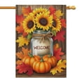 thumbnail image 1 of Fall Welcome Sunflowers Pumpkins Leaves Fall Garden Flags 28"x40” Double Side,Small Yard Flags for Outside,Outdoor Fall Decor,Autumn Funny Garden Flag Yard Decoration, 1 of 5