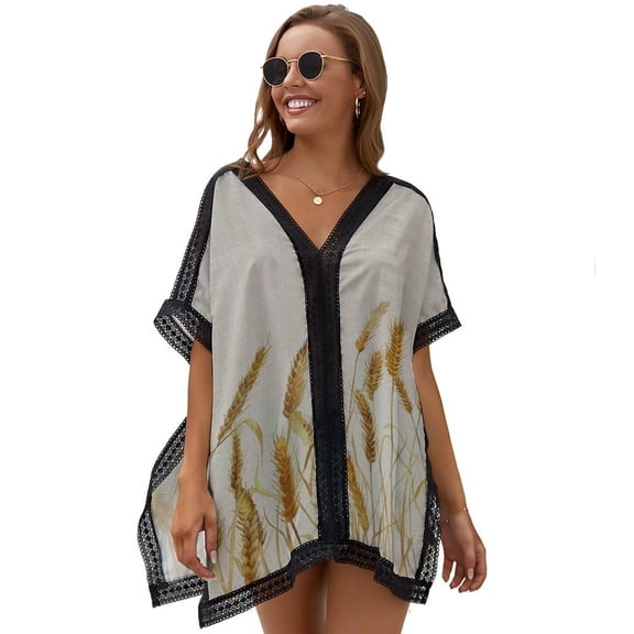Fall Wheat Women's Swimsuit Coverup Summer Beach Cover Up Bathing Suit Dress