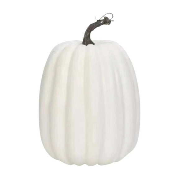 Fall White Artificial Pumpkins DIY Ornament, Cute Foam Pumpkins Home Decorations For Halloween Thanksgiving Harvest Party (8.5 Inch)