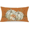 thumbnail image 1 of Fall White Pumpkin Orange Throw Pillow Cover 12x20 Inch Floral Autumn Outdoor Country Farmhouse Cottage Thanksgiving Decorations Lumbar Decorative Throw Pillows Cases for Living Room Decor, 1 of 6