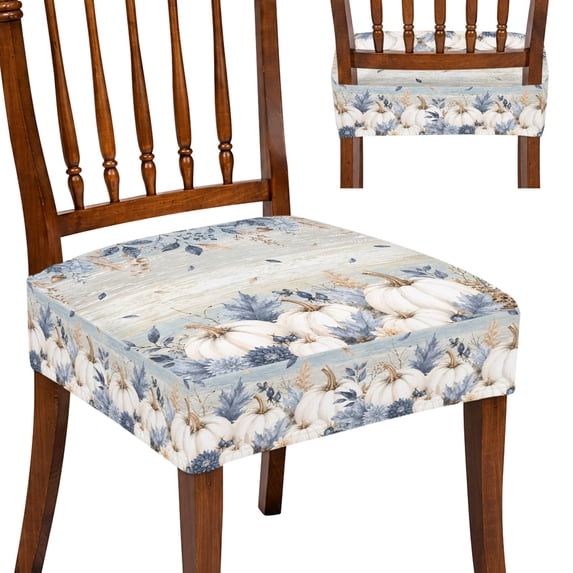 Fall Protection Chair Fall White Pumpkin Seat Cover for Dining Room Chairs, Autumn ...