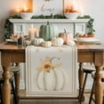 thumbnail image 1 of Fall White Table Runner, Autumn Thanksgiving Kitchen Dining Table Decoration for Home Party Decor 13x48 Inches, 1 of 9