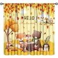 thumbnail image 1 of Fall Wild Animals Blackout Curtain，for Kids Watercolor Fox Bear Hedgehog Squirrel Autumn Leaves Decorative Pattern 2 Panel Rod Pocket Window Drapes for Nursery Bedroom Kids Room Decor 27.5"W X 39"L, 1 of 8