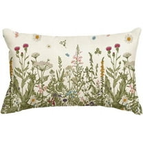 Fall Wildflowers Throw Pillow Cover, 12 x 20 Inch Autumn Flower Cushion Case for Sofa Couch