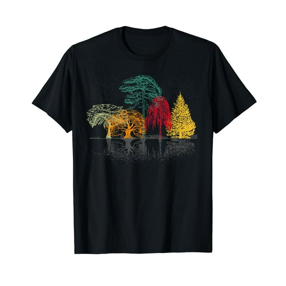Fall Wildlife Outdoor Trees Reflection Forest Nature T-Shirt