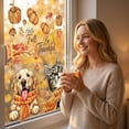 thumbnail image 1 of Fall Window Clings, Fall Leaves Wall Stickers & Watercolor Cats, Dogs, Pumpkin Autumn Window Clings Set, Peel and Stick Removable Falls Wall Stickers Decals for Home, Living Room Glass Door Halloween, 1 of 4