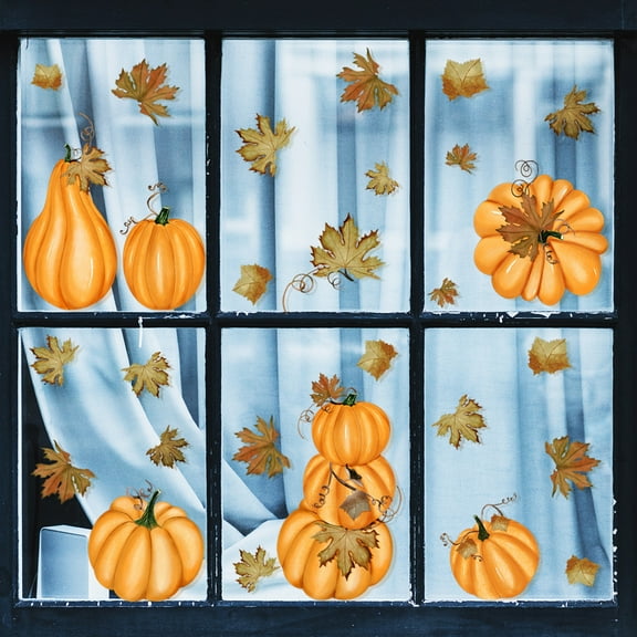 Fall Window Clings Thanksgiving Window Clings Stickers Fall Decorations Pumpkin Leaf for Glass Window Thanksgiving Decorations for Home Party
