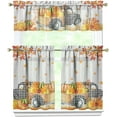 thumbnail image 1 of Fall Window Curtains Tier and Valance Set, Fall Decorations for Home, Thanksgiving Fall Kitchen Valances Rod Pocket Autumn Kitchen Curtains Fall Decor, 54" x 18" Valance, 27" x 36" Tier, 3 Panel Set, 1 of 6