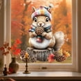 thumbnail image 1 of Fall Window Decals Squirrel Window Stickers, 1 Pack 11.5 Inch Fall Thanksgiving Reusable Removable Static Cling Stickers for Living Room Kitchen Entryway, 1 of 6