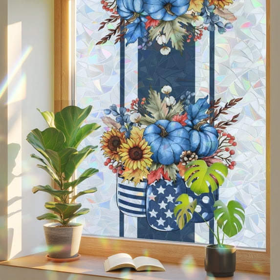 What Is Window Fall Fall Window Privacy Film Blue Pumpkin Stained Glass Window Film Pine ...