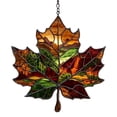 thumbnail image 1 of Fall Window Suncatcher, Stained Glass Style Acrylic Maple Leaf Hanging Ornament, Harvest Seasonal Wall, Porch & Balcony Home Decor, 1 of 7