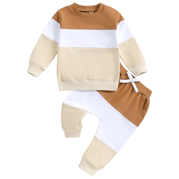 Fall Winter Baby Boy Clothes 6 12 18 24 Months 2T 3T Plaid Outfit Long Sleeve Sweatshirt Pants Sweatsuit Little Boys Outfits