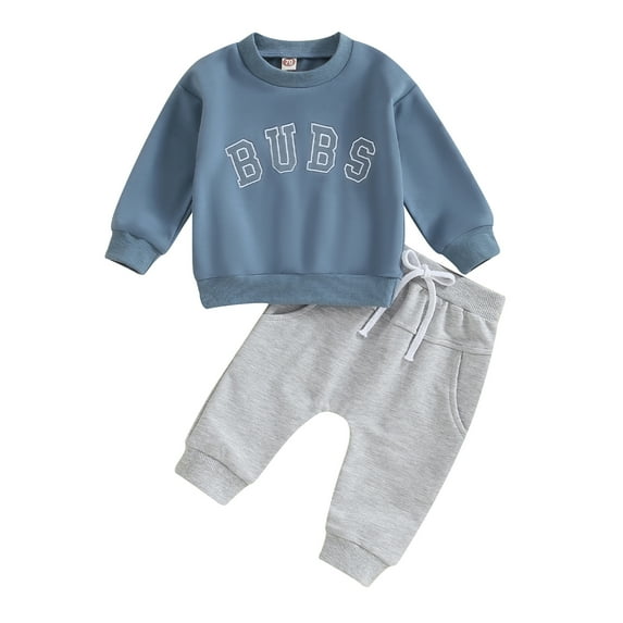 Fall Winter Baby Boy Clothes Infant Outfit 6M 12M 18M 24M 3Y Letter Print Sweatshirt Pants 2Pcs Sweatsuit Boys Clothiing Set