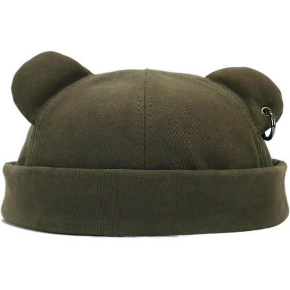 Fall Winter Beanie Hats for Women Men Street Fashion Bear Ear Hip Hop Hat Warm Thickened Cap Unisex Brimless Cap