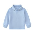 thumbnail image 1 of Fall/Winter Boys Long Sleeve Polo Cotton Uniform Shirt Top(Size:3-4 Years), 1 of 8