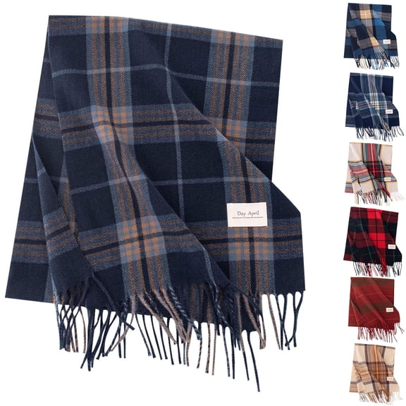 Fall and Winter Christmas Checkered Scarf for Women's Warmth with Tassel Women's Christmas Scarf Unisex Classic Tartan Plaid Winter Scarf Soft Breathable Winter Accessories for Women