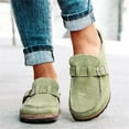 thumbnail image 1 of Fall Winter Clogs for Women Suede Soft Leather Clogs Classic Cork Clog Anti Slip Slippers Waterproof Mules House Sandals Buckle, 1 of 4