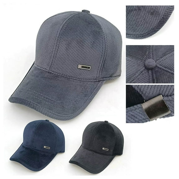 Fall Winter Corduroy Baseball Hat Unisex Cap Sun-Shading Duck Tongue Hat Adjustable Solid Color Long Brim Outdoor Activities Daily Wear Peaked Hat