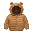 thumbnail image 1 of Fall Winter Down Coats for Kids Boys Girls Light Puffer Padded Jacket Hooded Down Jacket Bear Ears Zipper Up Down Coats Outwear, 1 of 3