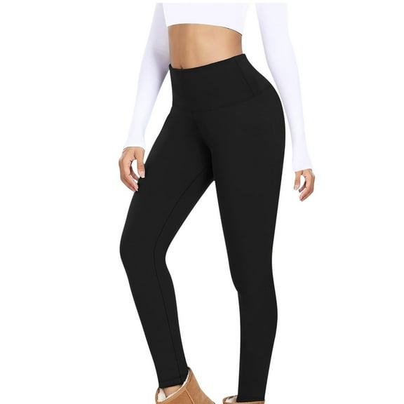 Fall Winter Fleece Warm Leggings 2024 Women's Comfy Seamless High Waist Yoga Pants Casual Daily Lounge Bottoms Solid S-2XL
