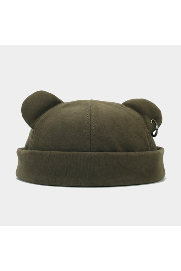 Fall Winter Hats For Women Men Street Fashion Bear Ear Hop Hat Warm Thickened Cap Unisex Brimless Cap Women Hats for Winter Women Extra Large Aka Winter Hat Leather Cap French for Women Berate Hat