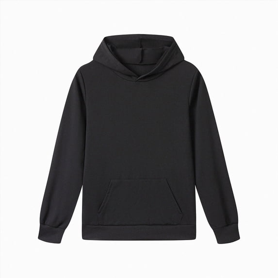 Fall Winter Hoodie Sweatshirt for Girls Boys Kids & Teens Long Sleeve Pullover with Kangaroo Pocket for 2T 3T 4T 5T 6T 7T 8T Children Black,3-4 Years