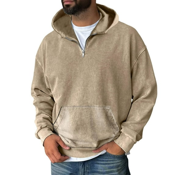 Fall Winter Hoodies For Men Zipper With Pockets Vintage Hoodie Casual Sweatshirts Lightweight,Size M-3XL