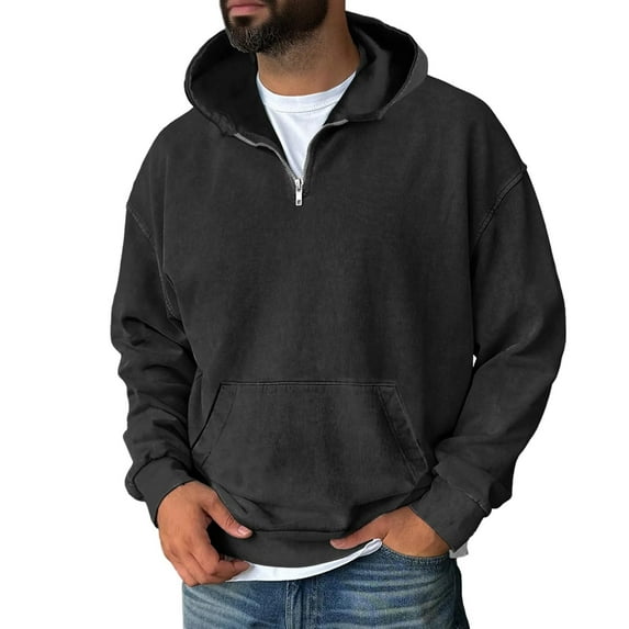 Fall Winter Hoodies For Men Zipper With Pockets Vintage Hoodie Casual Sweatshirts Lightweight,Size M-3XL