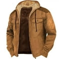 thumbnail image 1 of Fall Winter Men's Hooded Long Sleeve Pocket Plus Size Sweatshirt Jacket Padded Clothes, 1 of 2