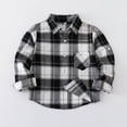 thumbnail image 1 of Fall/Winter Saving! HVOBTTY Toddlers Tailored Short Shirt, Kids Fall and Winter Coats, Kids' Casual Comfortable Plaid Print Lapel Button Down Long Sleeve Shirts Jackets Black, 9-10 Years, 1 of 3